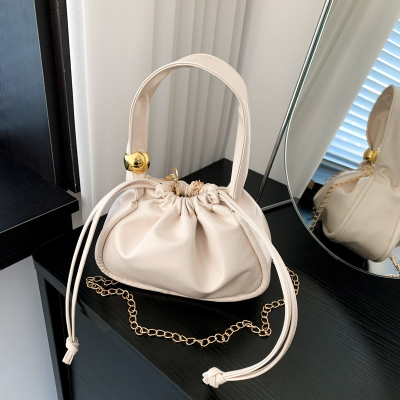 High-Grade Pleated Hand Bag Lucky Bag New Retro Fashion Bucket Bag 2024 Autumn and Winter Simplicity All-Match Shoulder Bag