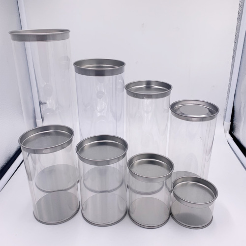 PETPVC 马口铁盖圆筒粉扑包装盒毛巾生日玩具手提礼品圆筒茶叶罐