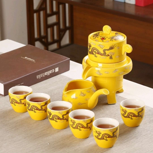 creative lazy kung fu tea set home living room automatic rotating water bubble tea ceremony tea ceremony tea set wholesale