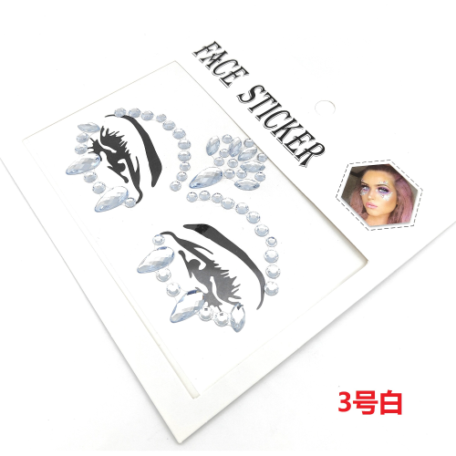New Face Pasters Eye Stick-on Crystals Masquerade Halloween Decoration Stick-on Crystals Eyebrow Stencil Decorative Personality Stage Makeup Stickers