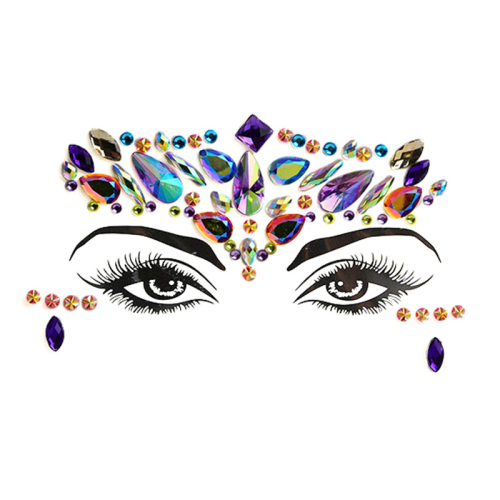 EDM Face Pasters Stick-on Crystals Tattoo Stick-on Crystals Face Pasters Stick-on Crystals Eyebrow Diamond Sticker Music Festival Party Face Decoration Rhinestone Face Pasters