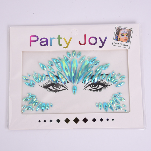 Party Joy Face Pasters Resin Drill Eyebrow Stick-on Crystals Eye Pad Face Lifting Belt Rhinestone Dance Festival Makeup Face Makeup