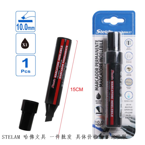 stelam length marking pen black pen head 10mm large capacity oily marking pen