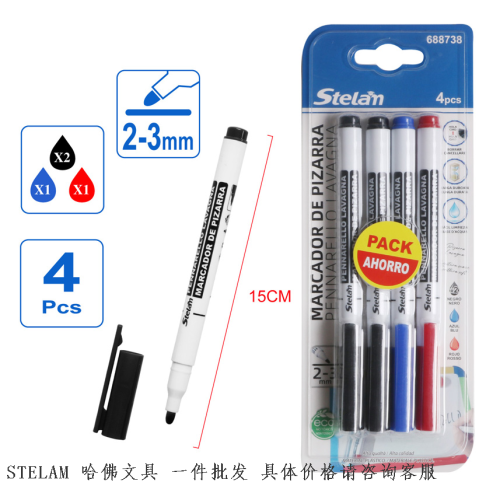 stelam whiteboard marker 3pc erasable marking pen