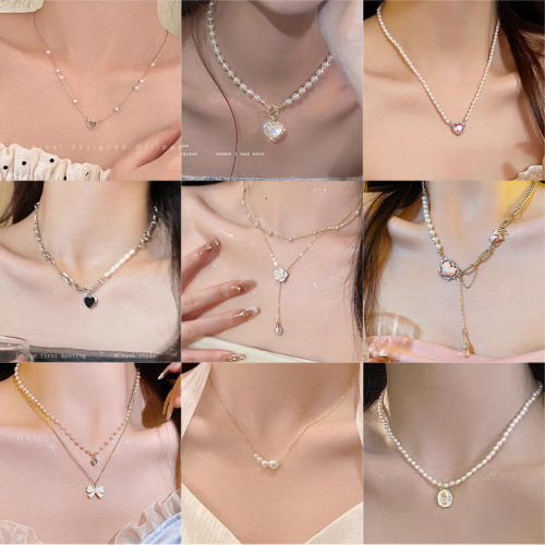vintage pearl necklace women‘s all-match beaded clavicle chain new elegant accessories wholesale