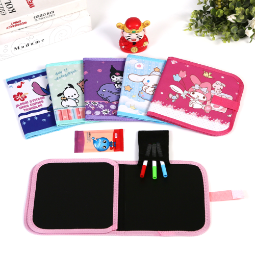 hot selling children‘s erasable drawing book convenient coloring small blackboard dust-free water-based chalk graffiti drawing board picture album