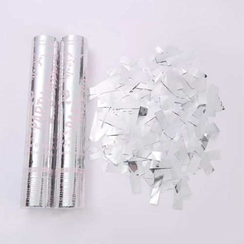 Foreign Trade Birthday Salute Hand Twist Fireworks Display Ribbon Spray Flower Bar Party Birthday Party Gathering Festival Celebration Sequins Silver Bar