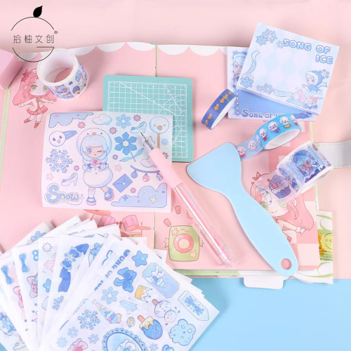 Journal Material Bags Frozen Good-looking DIY Paper Adhesive Tape Sticky Notes