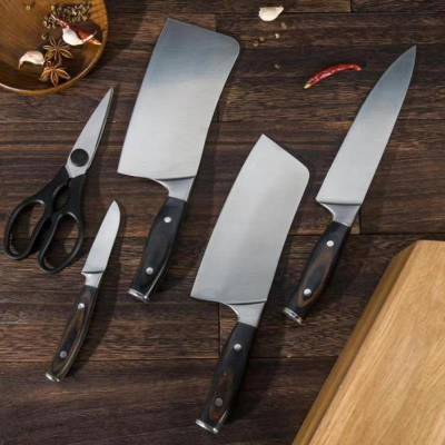 7 PCS High Quality Stainless Steel Cutlery Kitchen Cooking Knife Set with Forged Handle