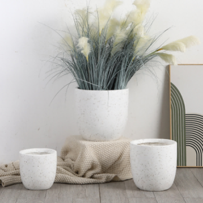Magnesium Clay Flower Pot White Simple Artistic Personality High Breathable Plate Green Radish Green Plant Flower Pot Black White Gray Three Colors Optional