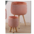 Creative Pink Magnesium Clay Flowerpot with Wooden Feet Flowerpot round Twill Minimalist Design Combination Flowerpot Decoration