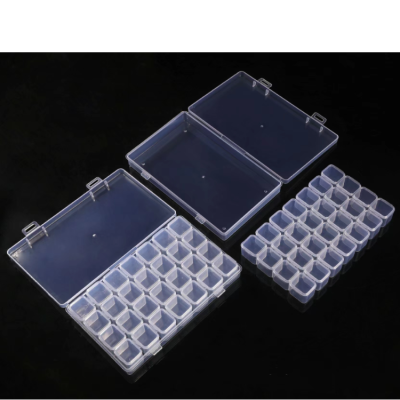 Can Be Opened Separately without String Grid 28/56 Grid Desktop Nail Beauty Rhinestone Storage Transparent Box