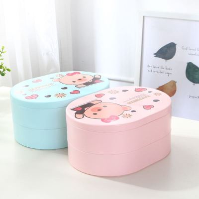 Double layer dried fruit box grid candy box with lid nut box plate plum blossom dried fruit tray living room home snacks