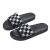 Chessboard plaid flat slippers for women Summer ins fashionable outdoor cartoon cute bear household indoor non-slip soft bottom