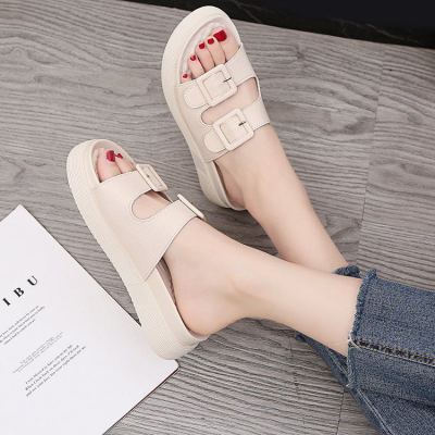 [Price Can Be Discussed] Women's One-Strap Sandals Summer New Platform Non-Slip Large Size Loose-Foot Sanya Beach Luo