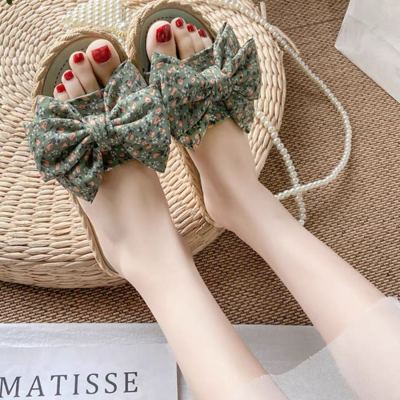[Price Can Be Discussed] Bowknot Slippers Women's Outdoor Fashion Summer New Fashion All-Matching Fairy Style Sandals