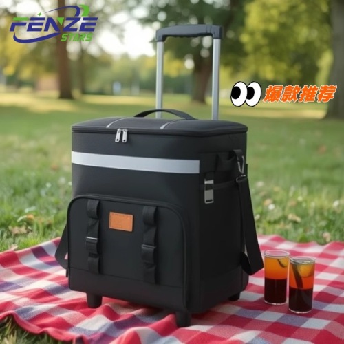 拉杆野餐包户外露营大冰包餐包大容量拖轮保温箱保鲜耐用便携冷藏