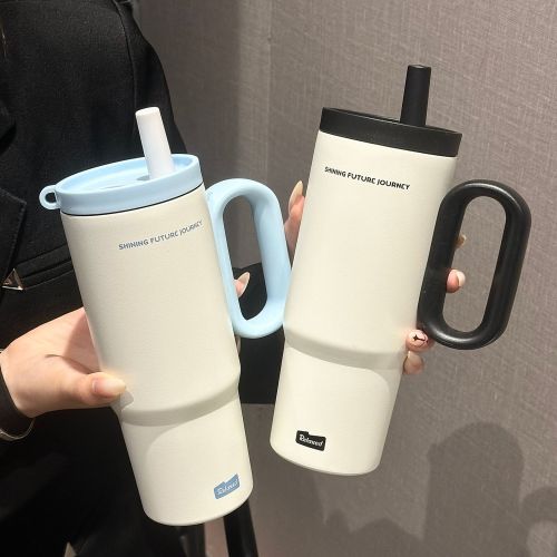 高颜值大容量冰霸杯316不锈钢保温杯男士便携车载吸管杯定制水杯