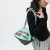 Personality Fashion Trend Leisure Cargo Style Crossbody Shoulder Bag Girl Student round Pie Bag Sportswear Lightweight Letters