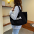 Trendy Chic Casual Bag Letter Canvas Bag New Trendy Fashion Tote Bag Large Capacity Shopping Bag Artistic Women's Bag