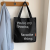 Fresh Artistic Canvas Bag Large Capacity Shoulder Bag New Fashion Letter Tote Simple Style Shopping Bag