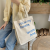 Fresh Artistic Canvas Bag Large Capacity Shoulder Bag New Fashion Letter Tote Simple Style Shopping Bag