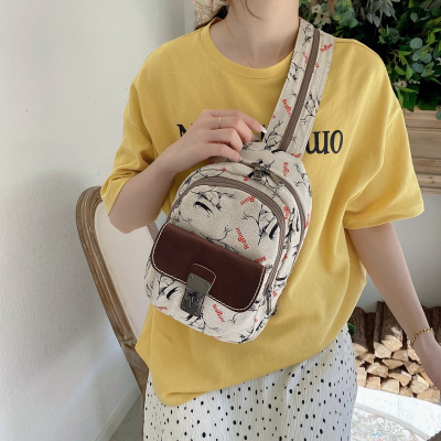 Printed Large Capacity Backpack New Schoolbag Women's Fashion Casual Bag Minimalism Chest Bag Trendy Match Korean Backpack