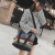 New Vintage Canvas Bag Trendy Handbag Women's Rainbow Stitching Large-Capacity Crossbody Bag Simple Korean Style Shoulder Bag