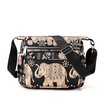 Lightweight Simple Casual Bag Ethnic Print Shoulder Bag Artistic Fashion Nylon Bag Trendy Large-Capacity Crossbody Bag