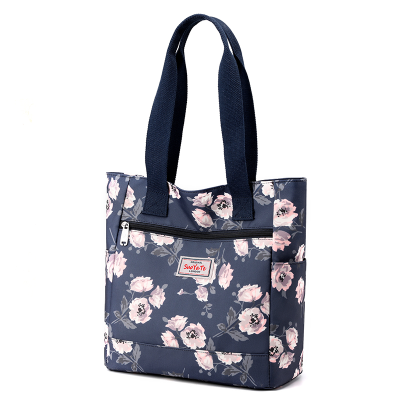 New National Style Flower Tote Bag Large Capacity Multi-Pocket Casual Bag Simple Fashion Messenger Bag Beautiful Handbag