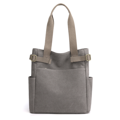 New Fresh Artistic Women's Bag Simple Solid Color Single-Shoulder Bag Large Capacity Canvas Bag for Work Urban Leisure Bag