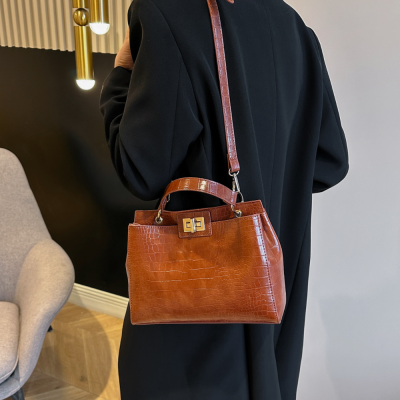 Korean Style Stone Pattern Women's Bag New Fashion Niche Tote Bag Personality Temperament Handbag Simple Crossbody Casual Bag