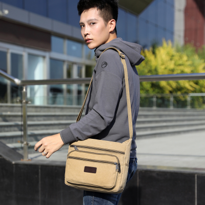 Men's Vintage Canvas Bag Trendy Fashion Messenger Bag Simple Elegant Casual Bag Business Commute Shoulder Men's Bag