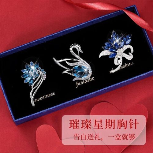 swan brooch high-end women‘s brand corsage silk scarves retaining ring pin 214 valentine‘s day gift for girlfriend wife