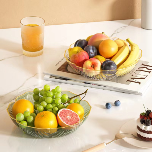 new golden edge fruit plate good-looking light luxury living room fruit plate snacks dim sum plate melon seeds dried fruit tray dried fruit box