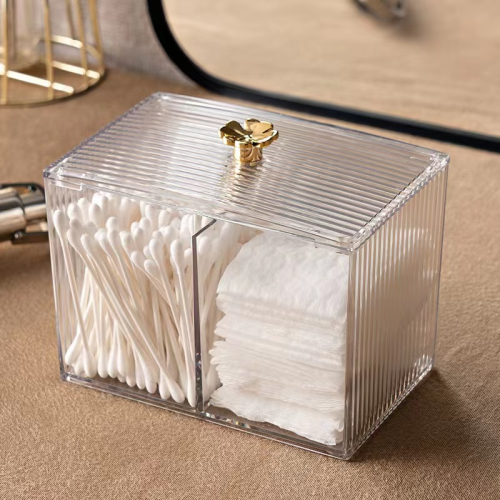 ins style cotton pad storage box cotton box desktop dresser cosmetics dustproof lipstick transparent cotton cloth box