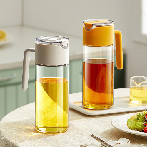 glass oiler leak-proof oil bottle automatic opening and closing non-oil-stick kitchen household vinegar pot soy sauce bottle large capacity