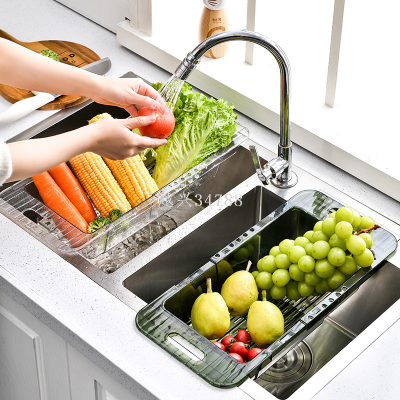 Retractable Sink Draining Basket Kitchen Sink Water Filter Storage Rack Tableware Fruit and Vegetable Storage Basket