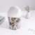 Living Room Bathroom Kitchen Rocker Cover Trash Can with Lid Rose Printing Household Plastic Trash Can