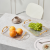 Transparent Pet Square Fruit Plate Light Luxury Golden Edge Handle Fruit Plate