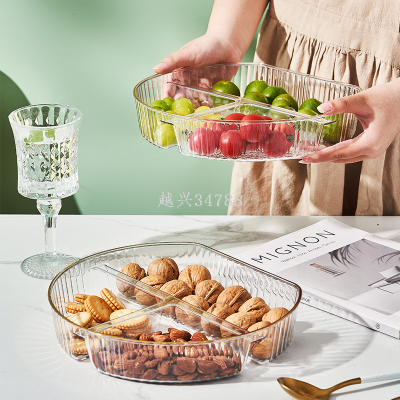 Nordic Fruit Plate Transparent Compartment Snack Dried Fruit Plate