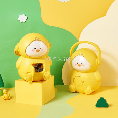 Cartoon Cute Duck Money Box Toy Children Savings Bank Desktop Decoration Plastic Deposit Tank