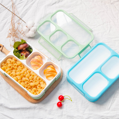 Compartment Lunch Box Portable Fast Food Box Thin Lunch Box Compartment Sealed Pstic Lunch Box Simple Lunch Box