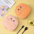 Children's Square Divided Lunch Box Cute Good Rabbit Shape Lunch Box Portable Heated Bento Box with Tableware