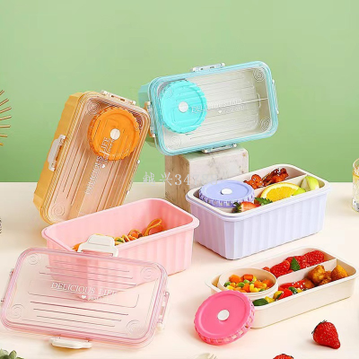 Sad Lunch Box Microwaveable Heating Pstic Separated Lunch Box Student Office Worker Lunch Box Sealed Fruit Sad Box