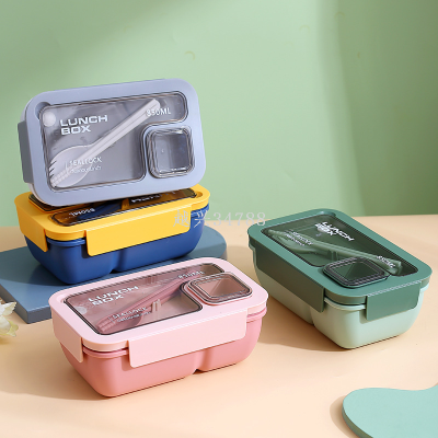 Portable Portable Divided Lunch Box Student Office Worker Lunch Microwaveable Heating Simple Light Lunch Box