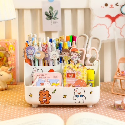 Cute Creative Children's Finishing Box Ins Style Student Office Desk Surface Panel Grid Stationery Storage Box