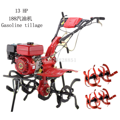 Micro Tiller Soil Ripper Gasoline Cultivation Machine Agricultural Machinery 13hp