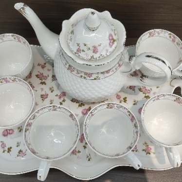 European-Style Small Floral Gilding High-End Boutique Ceramic Tea Set
