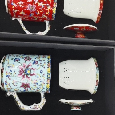 Enamel Ceramic Boutique Tea Cup Gift Box